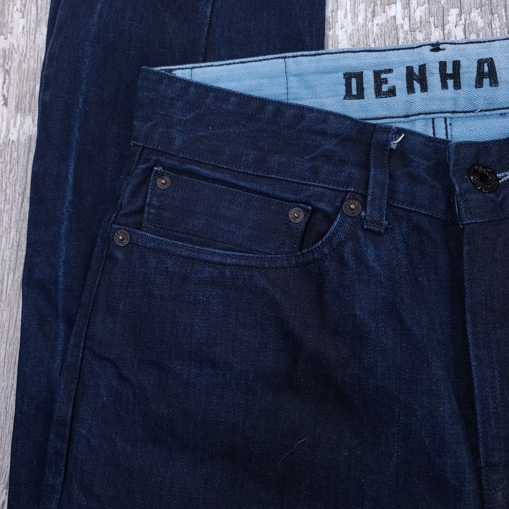 Denham Razor Jeans Men 28x33 Dark Blue Selvedge Slim Fit Indigo Denim - Picture 6 of 11